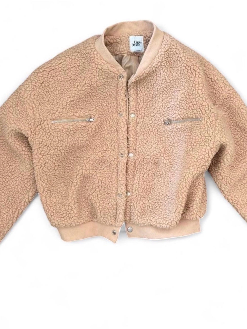 Tiger Mist Taupe Sherpa Puffer Jacket